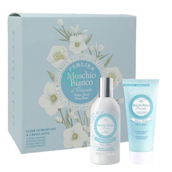 PERLIER MUSCHIO BIANCO COFANETTO ELISIR DI PROFUMO + CREMA MANI - Tre Pi Profumerie