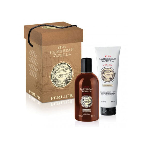 PERLIER COFANETTO CARIBBEAN VANILLA BAGNO SCHIUMA 500 + CREM 250 - Tre Pi Profumerie