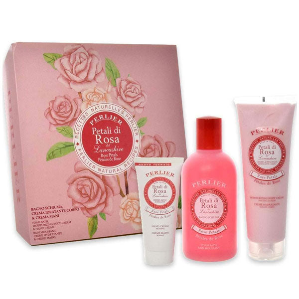 PERLIER PETALI DI ROSA COFANETTO BAGNO SCHIUMA + CREMA MANI - Tre Pi Profumerie