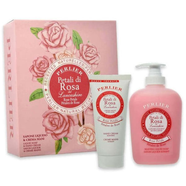 PERLIER PETALI DI ROSA COFANETTO SAPONE LIQUIDO + CREMA MANI - Tre Pi Profumerie