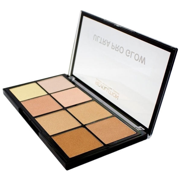 REVOLUTION ULTRA PRO GLOW PALETTE POLVERI ILLUMINANTI 8 COLORI - Tre Pi Profumerie