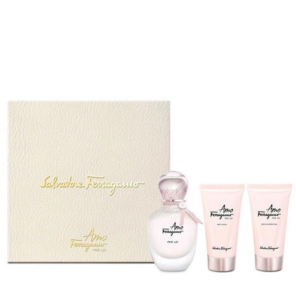 FERRAGAMO AMO COFANETTOEAU DE PARFUM -SHOWER GEL-BODY LOTION - Tre Pi Profumerie