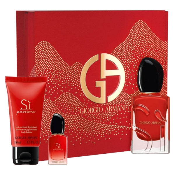 ARMANI SI PASSIONE COFANETTO EDP 50 ML + EDP 7 ML + BODY LOTION - Tre Pi Profumerie