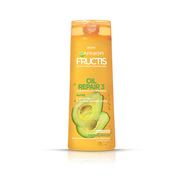 GARNIER FRUCTIS SHAMPOOOIL REPAIR 3 FORTIFICANTE 250ML - Tre Pi Profumerie