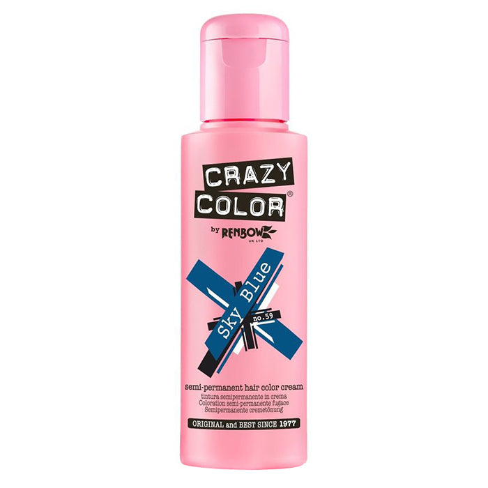 CRAZY COLOR SEMI-PERMANENT HAIR COLOR CREAM SKY BLUE 59 - Tre Pi Profumerie