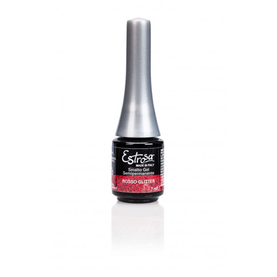 ESTROSA SMALTO GEL SEMIPERMANENTE ROSSO GLITTER 7502 7 ML - Tre Pi Profumerie