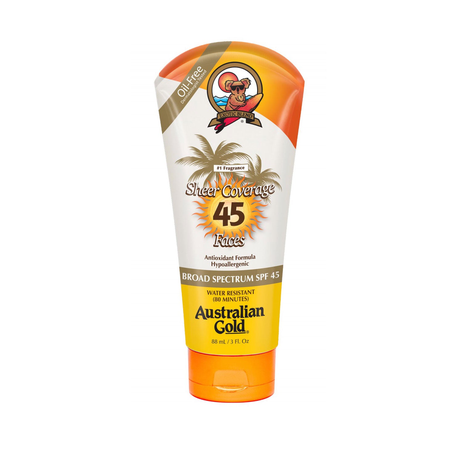 AUSTRALIAN GOLD PREMIUMCOVERAGE FACE SUNSCREEN SPF 45 BRON 88ML - Tre Pi Profumerie