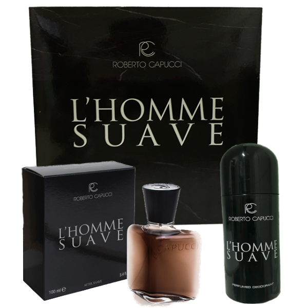 CAPUCCI L'HOMME SUAVE COFANETTO DOPOBARBA 100 ML + DEO 150 ML - Tre Pi Profumerie