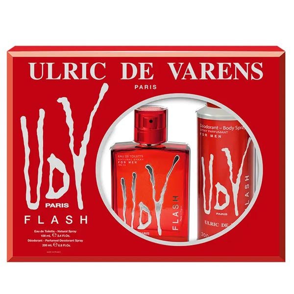 ULRIC DE VARENS COFANETTO UDV FLASH EDT 100 ML + DEODORANTE - Tre Pi Profumerie