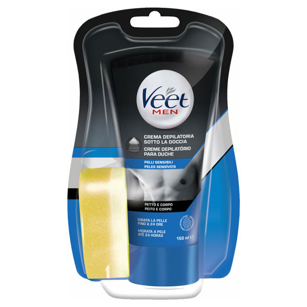 VEET FOR MEN CREMA DEPILATORIA SOTTO LA DOCCIA P.SENSIBILI 150ML - Tre Pi Profumerie