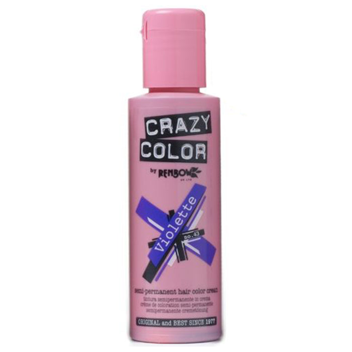 CRAZY COLOR SEMI-PERMANENT HAIR COLOR CREAM VIOLETTE 43 - Tre Pi Profumerie