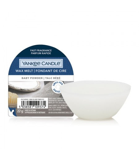 YANKEE CANDLE CANDELA PROFUMATA WAX MELT SINGLE BABY POWDER - Tre Pi Profumerie