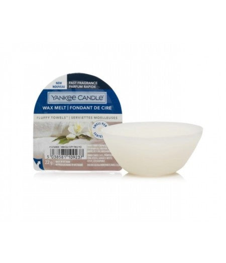 YANKEE CANDLE CANDELA PROFUMATA WAX MELT SINGLE FLUFFY TOWELS - Tre Pi Profumerie
