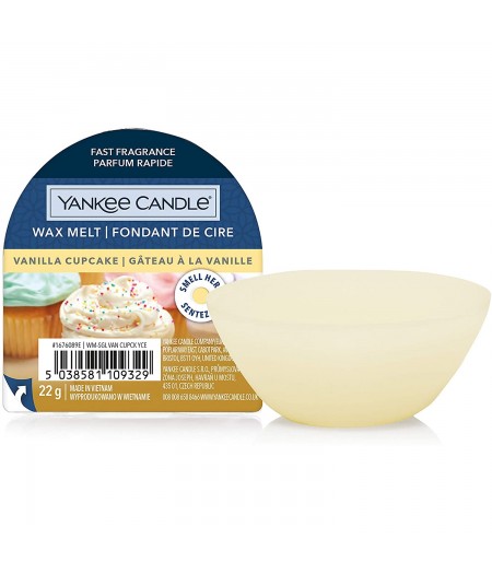YANKEE CANDLE CANDELA PROFUMATA WAX MELT SINGLE VANILLA CUPCAKE - Tre Pi Profumerie