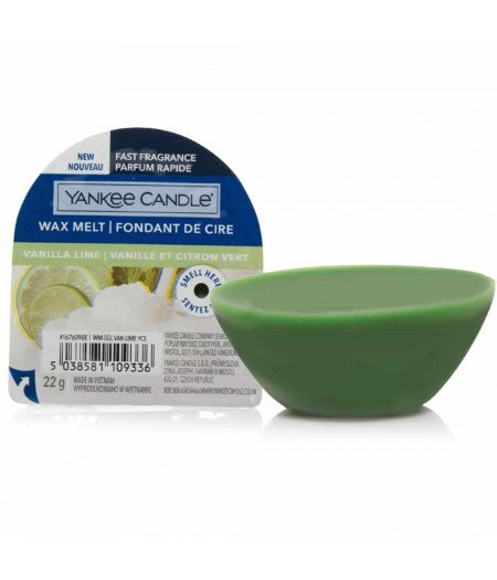 YANKEE CANDLE CANDELA PROFUMATA WAX MELT SINGLE VANILLA LIME - Tre Pi Profumerie