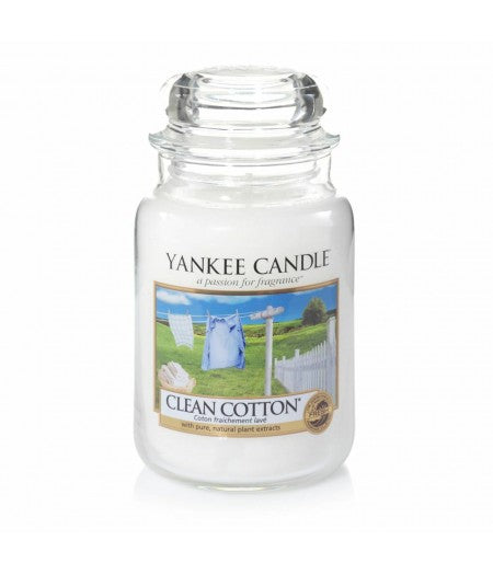 YANKEE CANDLE CANDELA PROFUMATA LARGE CLEAN COTTON