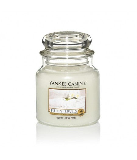 YANKEE CANDLE CANDELA PROFUMATA MEDIUM FLUFFY TOWELS