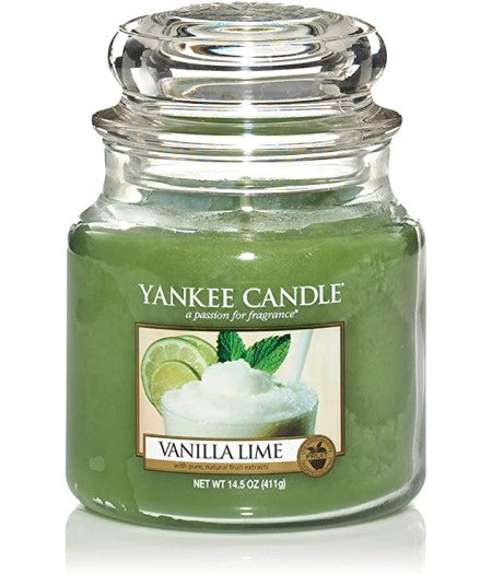 YANKEE CANDLE CANDELA PROFUMATA MEDIUM VANILLA LIME - Tre Pi Profumerie