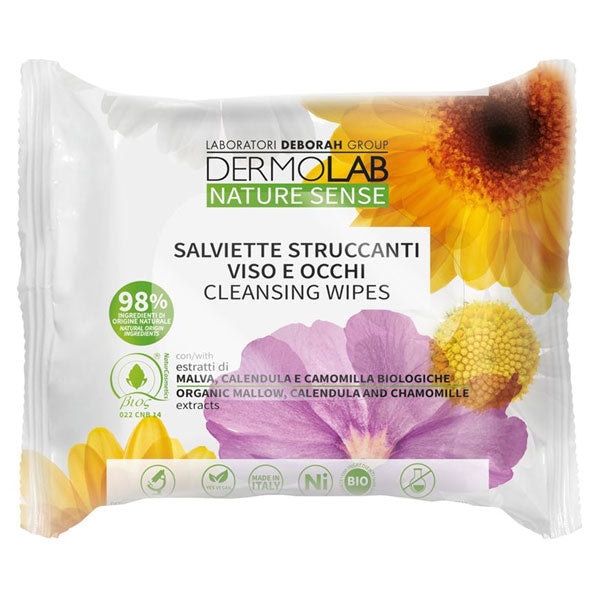 DERMOLAB NATURE SENSE SALVIETTE STRUCCANTI VISO E OCCHI 25 PEZZI - Tre Pi Profumerie