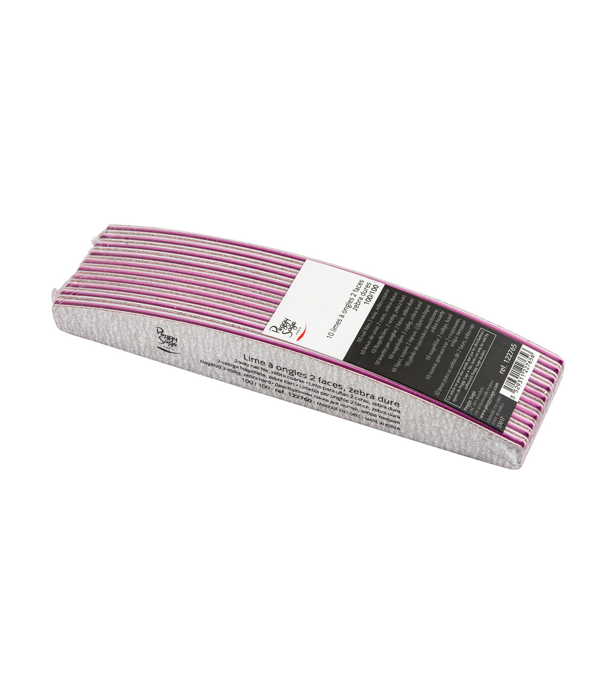 PEGGY SAGE LOTTO DI 10LIMETTE MEZZALUNA 2 FACCE, ZEBRA DURA 10 - Tre Pi Profumerie