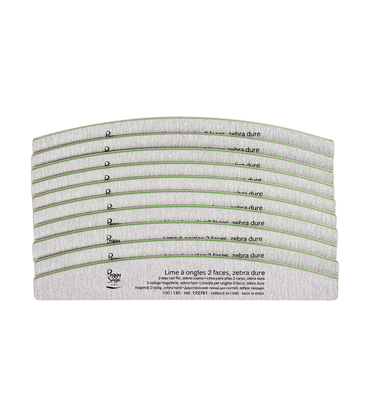 PEGGY SAGE LOTTO DI 10LIMETTE MEZZALUNA 2 FACCE, ZEBRA DURA 10 - Tre Pi Profumerie