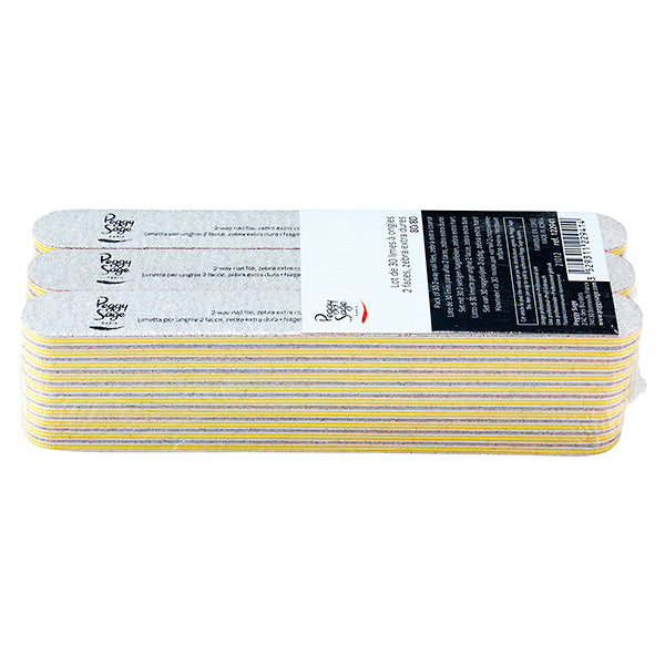 PEGGY SAGE LOTTO 30 LIMETTE PER UNGHIE 2 FACCE, 80/80 ZEBRA - Tre Pi Profumerie