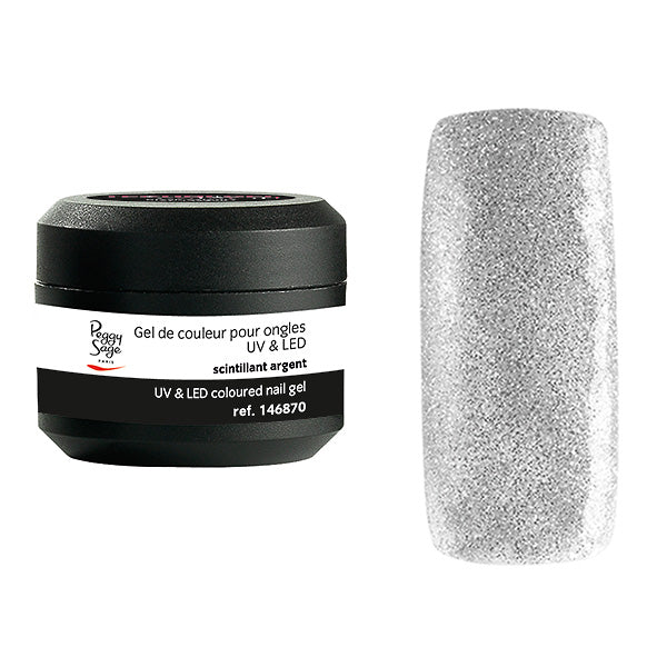 PEGGY SAGE GEL UV&LED COLORATO PER UNGHIE SCINTILLANT ARGENT 5G - Tre Pi Profumerie