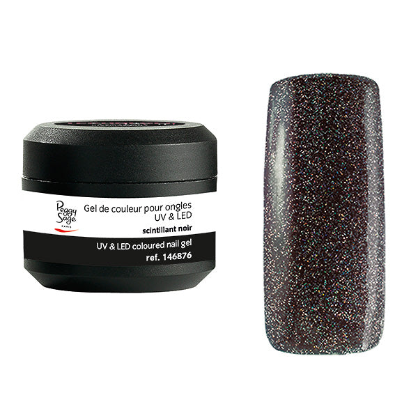 PEGGY SAGE GEL UV&LED COLORATO PER UNGHIE SCINTILLANT NOIR 5G - Tre Pi Profumerie