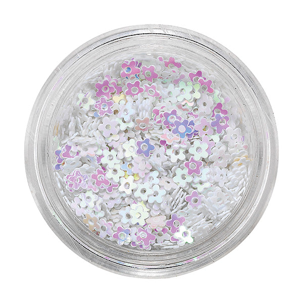 PEGGY SAGE PAILLETTE PER UNGHIE WHITE HOLO FLOWERS - Tre Pi Profumerie