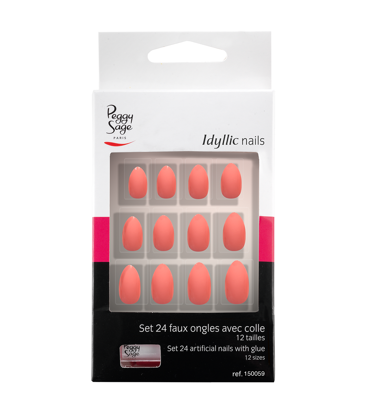 PEGGY SAGE SET 24 UNGHIE FINTE IDYLLIC NAILS - PINK STILETTO - Tre Pi Profumerie