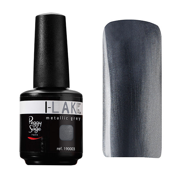 PEGGY SAGE SOAK OFF GEL POLISH - I-LAK METALLIC GREY - 15ML - Tre Pi Profumerie