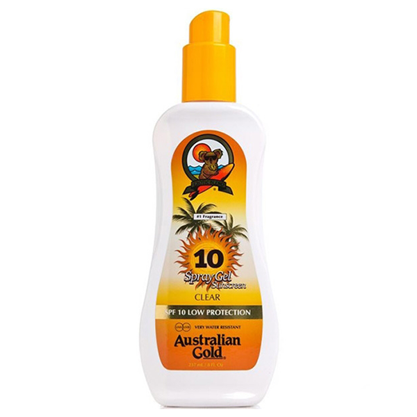 AUSTRALIAN GOLD SPRAY GEL CLEAR SPF 10 LOW PROTECTION 237 ML - Tre Pi Profumerie