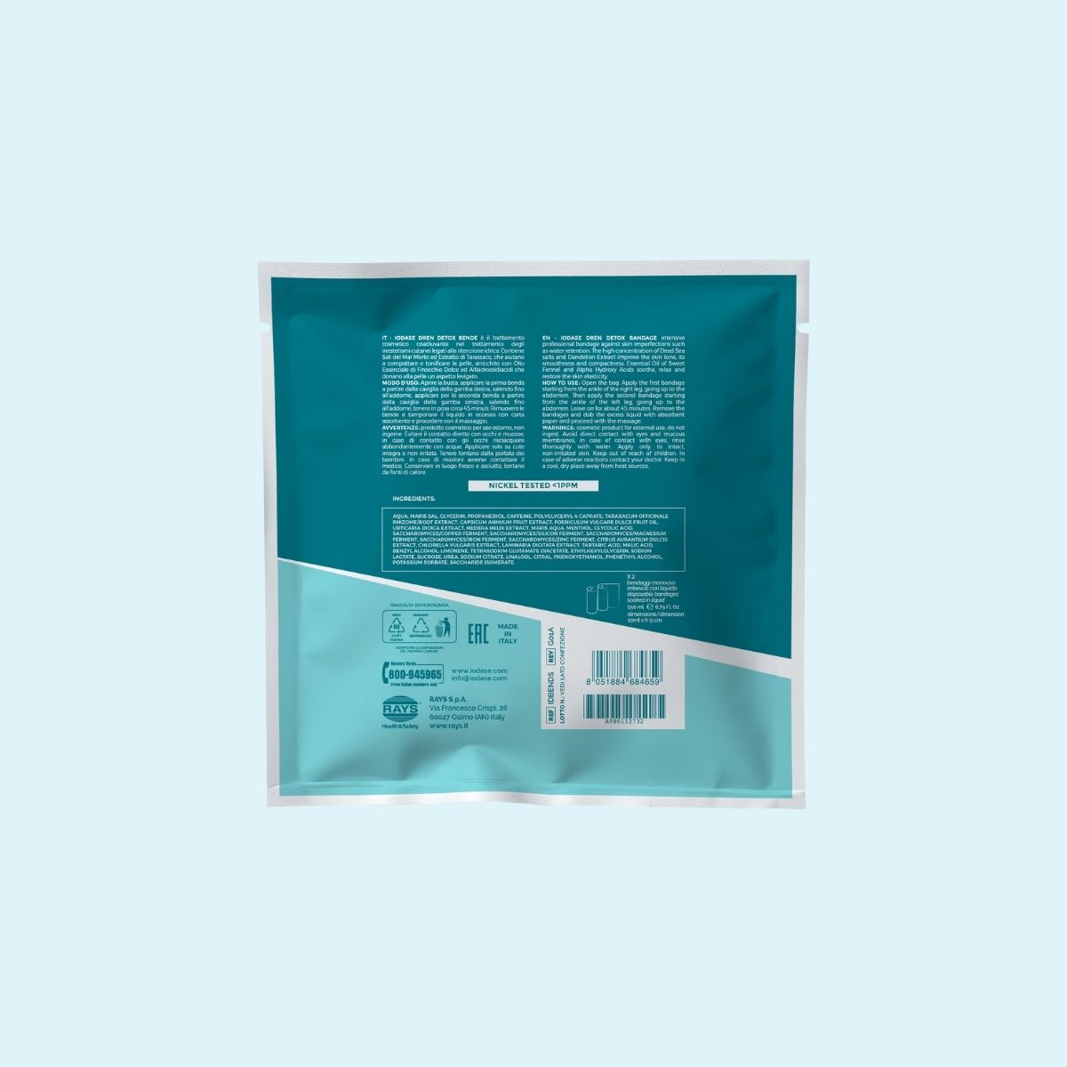 Iodase Cosmetics Draining and Detoxifying Leg Wraps