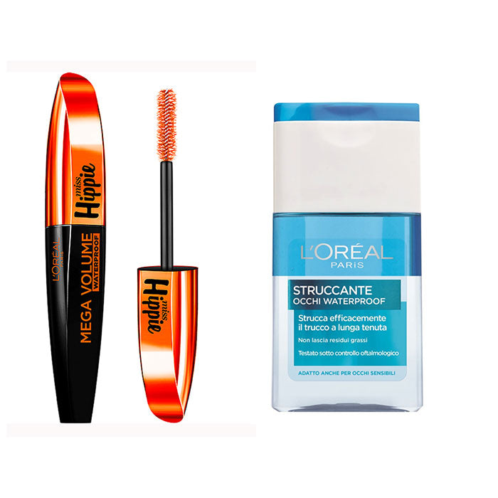L'OREAL STRUCCANTE OCCHI WATERPROOF + MASCARA MISS HIPPIE - Tre Pi Profumerie