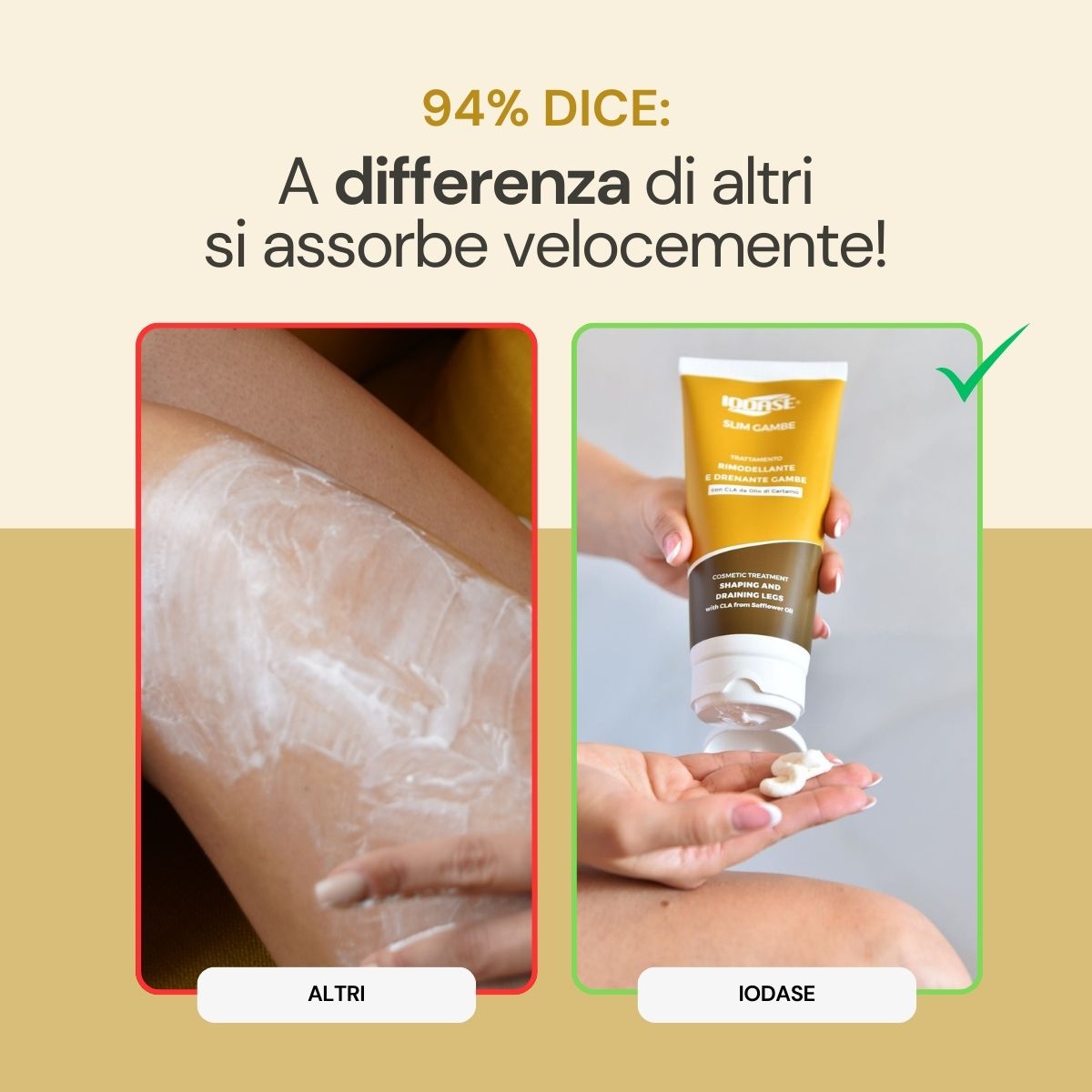 Iodase Cosmetics Crema snellente e drenante gambe