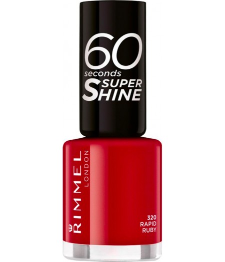 RIMMEL 60 SECONDS SUPERSHINE SMALTO RAPID RUBY 320 - Tre Pi Profumerie