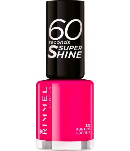 RIMMEL 60 SECONDS SUPERSHINE SMALTO FUNTIME FUCHSIA 323 - Tre Pi Profumerie
