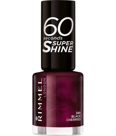 RIMMEL 60 SECONDS SUPERSHINE SMALTO BLACK CHERRIES 345 - Tre Pi Profumerie