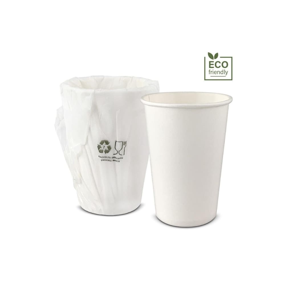 Flexi Amenities Bicchiere di carta bio in busta materbi biodegradabile confezione da 100 pezzi