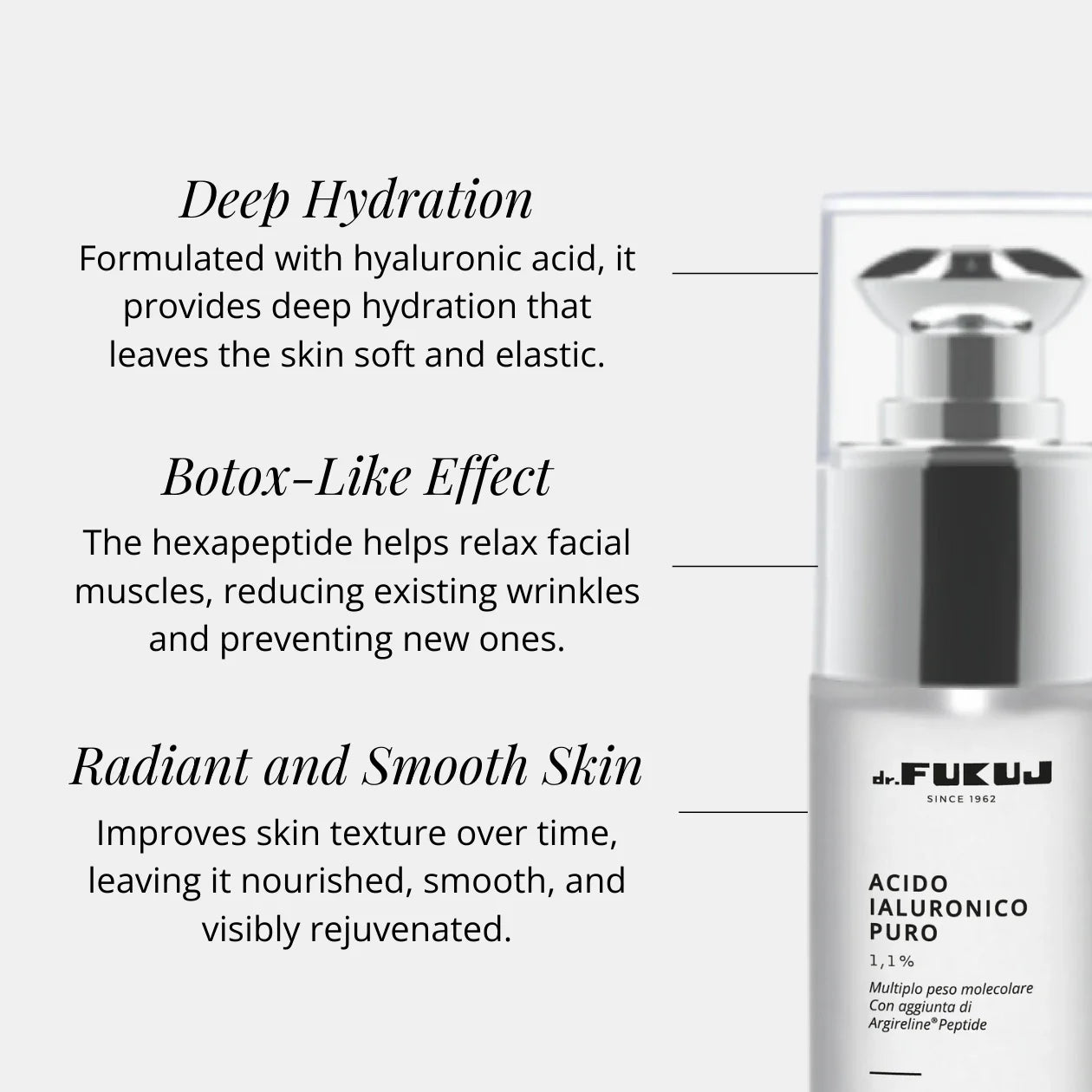 Dr.Fukuj Acido Ialuronico 1,1% + Peptide Argireline®