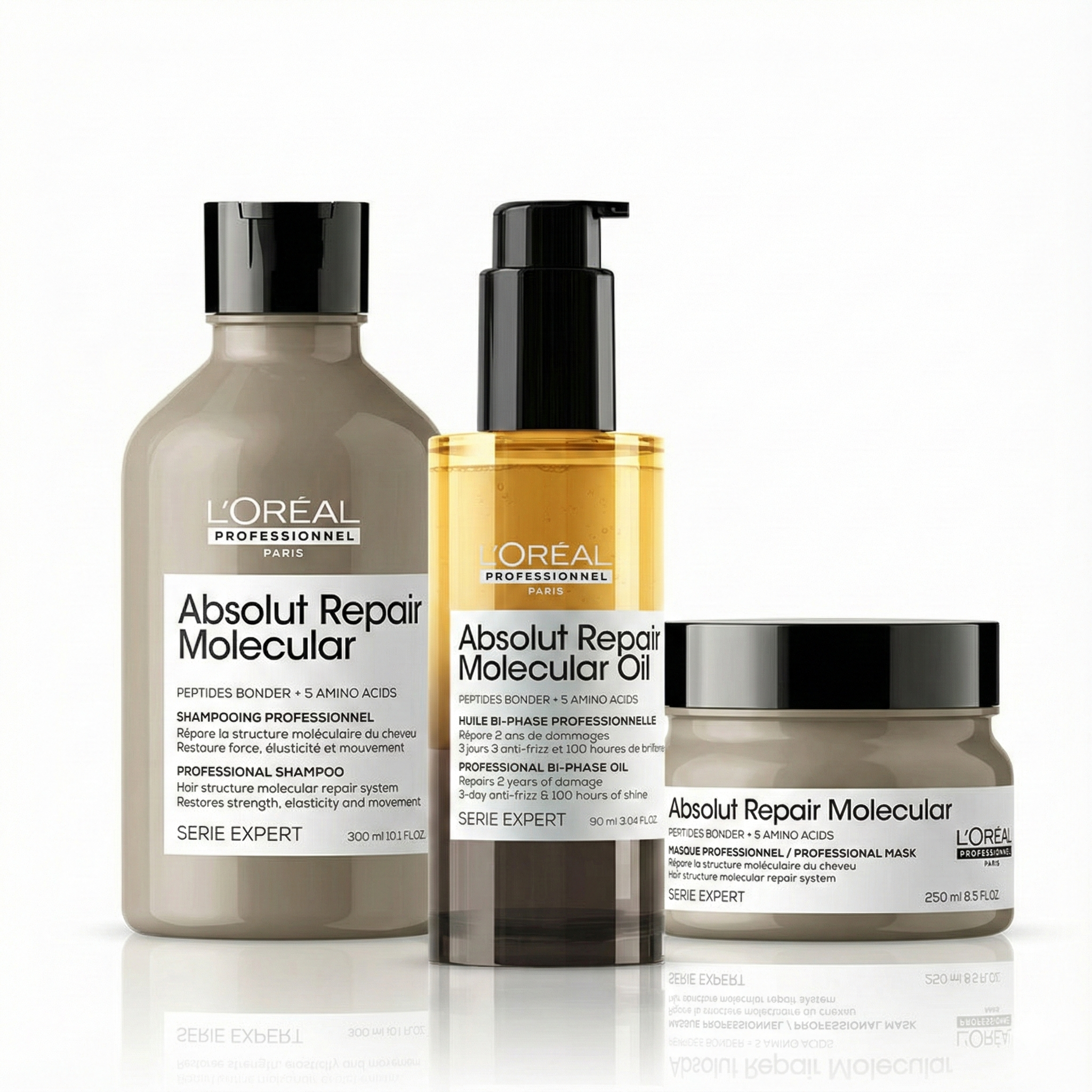L'OREAL PROFESSIONNEL KIT ABSOLUT REPAIR MOLECULAR SHAMPOO + OLIO + MASCHERA