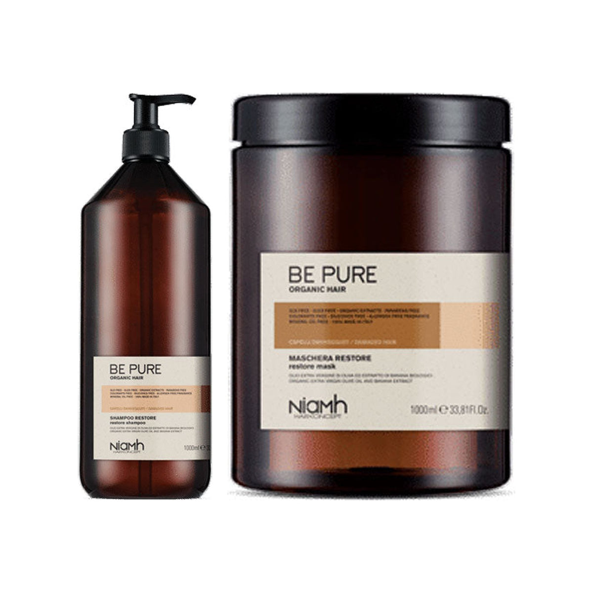 KIT NIAMH BE PURE RESTORE SHAMPOO+MASCHERA