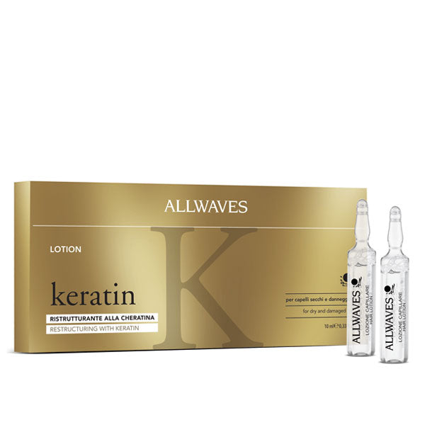 ALLWAVES KERATIN FIALE CAPELLI LOZIONE RISTRUTTURANTE 12 PZ - Tre Pi Profumerie