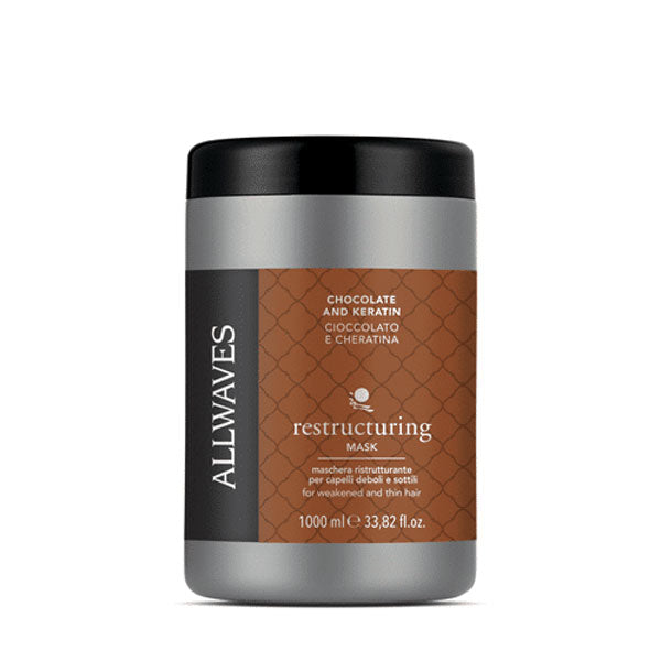 ALLWAVES MASCHERA RISTRUTTURANTE CIOCCOLATO+CHERATINA 1000 ML - Tre Pi Profumerie