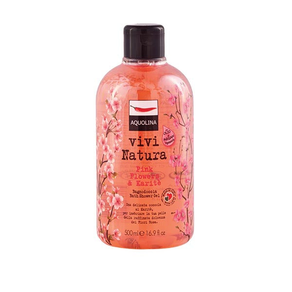 AQUOLINA BAGNOSCHIUMA PINK FLOWERS KARITE 500 ML - Tre Pi Profumerie