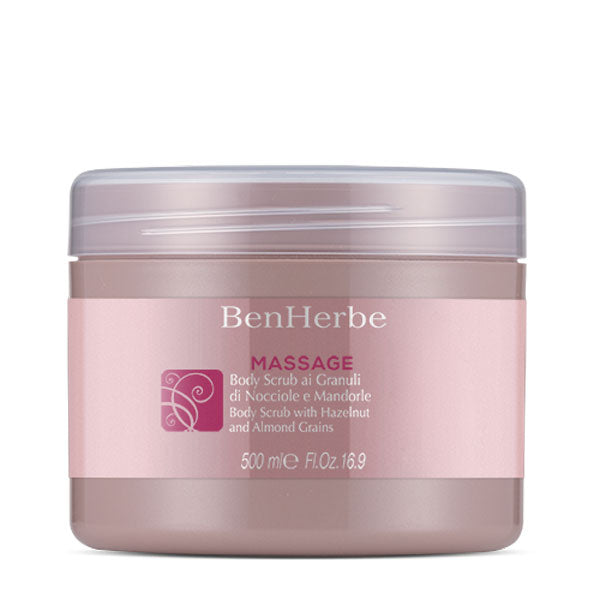 BENHERBE MASSAGE BODY SCRUB GRANULIDI NOCCIOLE E MANDORLE 500 ML - Tre Pi Profumerie