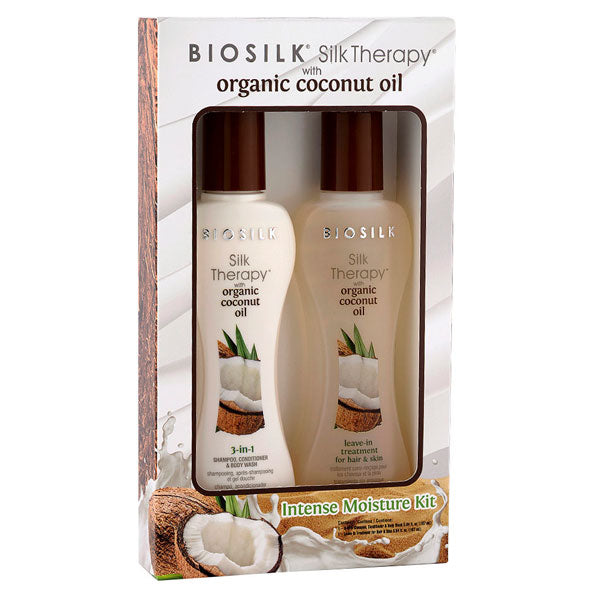 BIOSILK SILK THERAPY ORGANIC COCONUT OIL INTENSE MOISTURE KIT - Tre Pi Profumerie