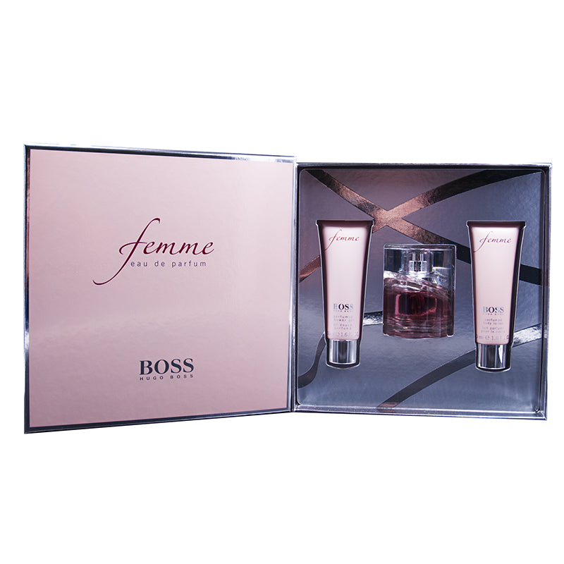 HUGO BOSS COFFRET FEMME EDP 50ML+ BODY LOTION 50ML + SHOWER 50ML - Tre Pi Profumerie