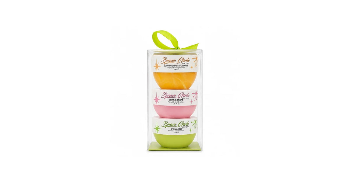 BRAVE GIRLS COFANETTO SCRUB + BURRO CORPO PAPAYA & NOCI