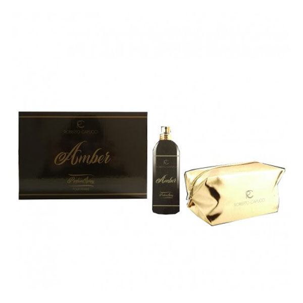 CAPUCCI AMBER POUR FEMME COFANETTO PARFUM SPRAY 100 ML + POCHET - Tre Pi Profumerie